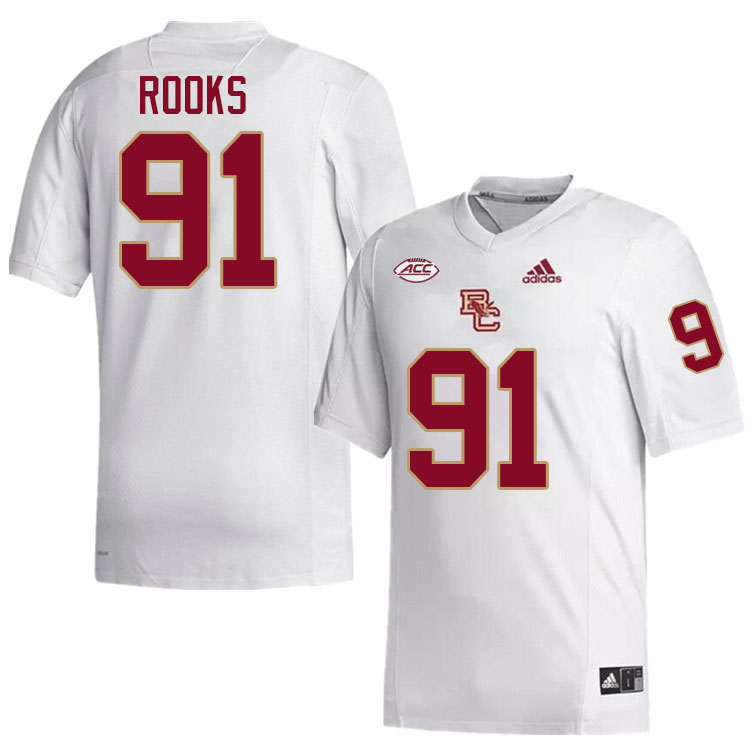 Boston College Eagles #91 George Rooks College Football Jerseys Stitched-White